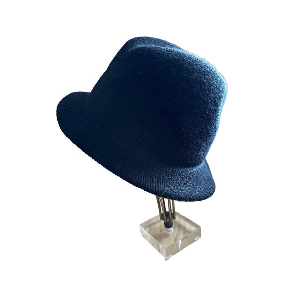 Vintage Knit Black Fedora One Size - Picture 1 of 7